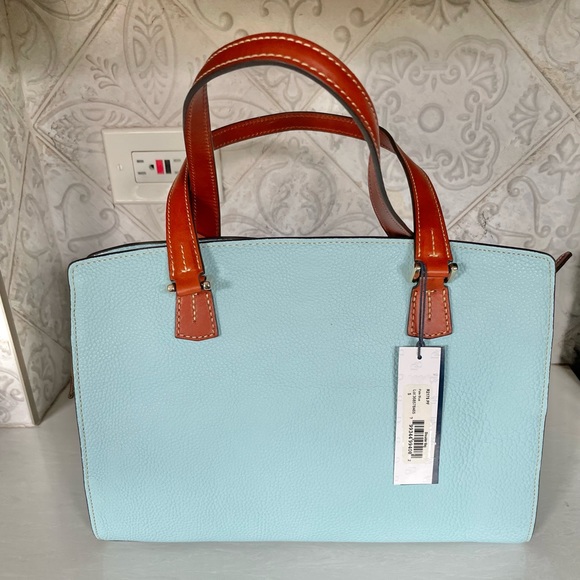 Dooney & Bourke - Pebbled Gain Leather Shoulder Bag - Pale Blue - Picture 6 of 12